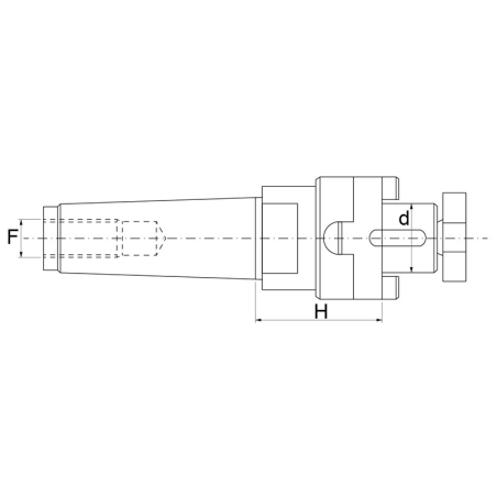 Mandrino cono morse combinato FERVI 16/CM4 con CM 4 e d - h6 16 mm -2