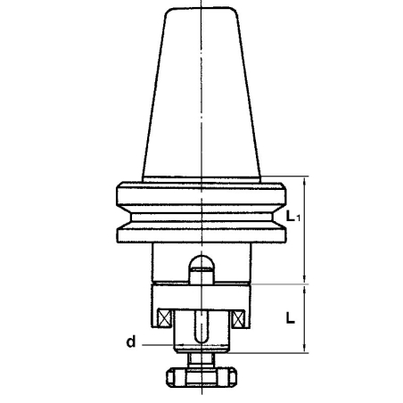 Mandrino porta frese combinato FERVI 27/D40 da d - h6 27 mm -2