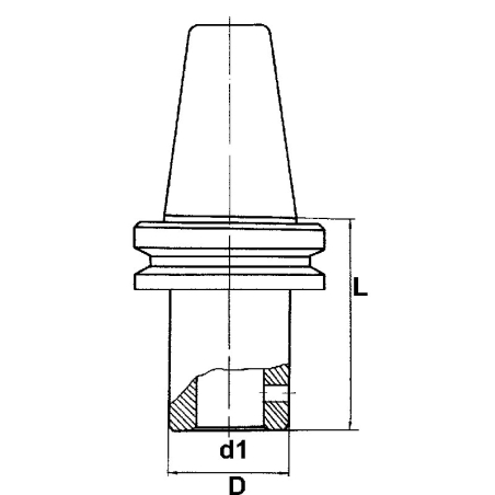 Mandrino porta frese tipo weldon FERVI 4/16D50 da d1 - h6 16 mm -2