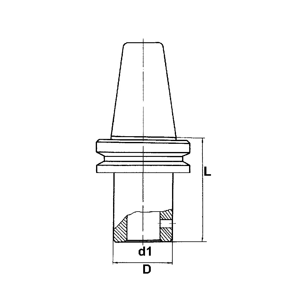 Mandrino porta frese tipo weldon FERVI 4/20D40 da d1 - h6 20 mm -2