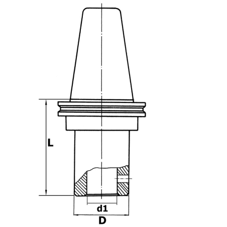 Mandrino porta frese tipo weldon FERVI 4/32A40 con iso 40 e d1 - h6 32 mm -2