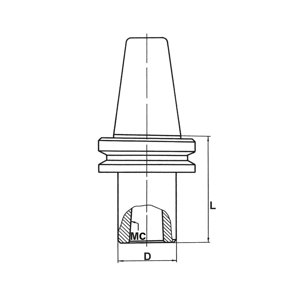 Mandrino porta fresa a gambo conico FERVI 2/3D50 -2