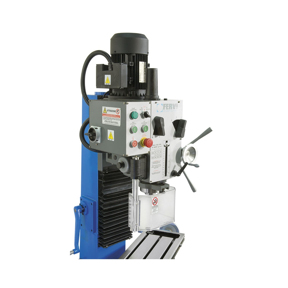 Trapano fresa da banco ad ingranaggi FERVI T044/400V con foratura Ø 40/45 mm -2