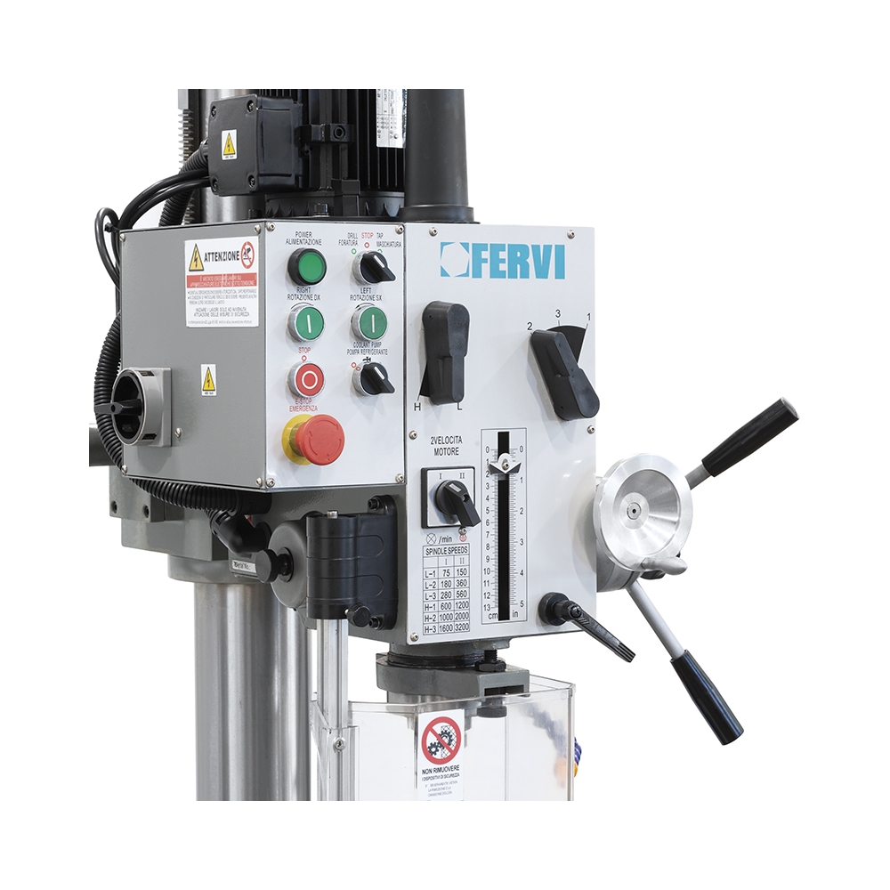 Trapano fresa ad ingranaggi FERVI T047/400V con foratura Ø 32/40 mm -2