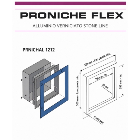 Nicchia a Scomparsa 295x295 mm 1212 SL01 Stone White Progress Profiles -3