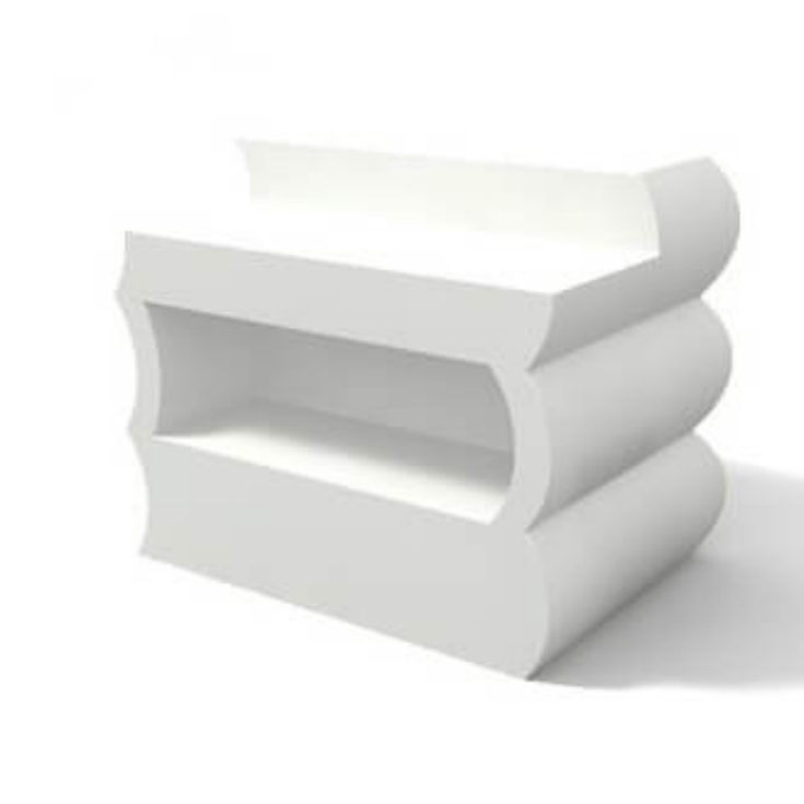 Bancone lounge bar in polietilene bianco CON WORKSTATION 145cm Kloris -3