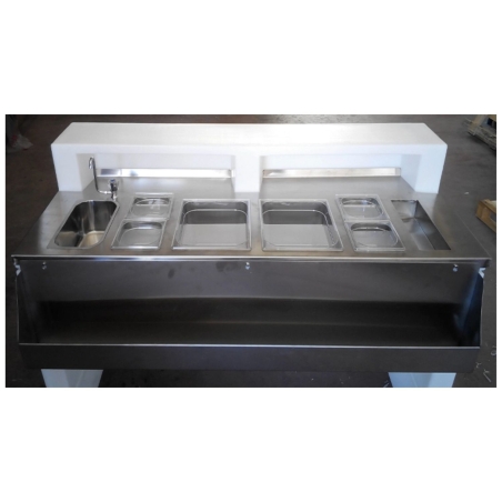 Bancone lounge bar in polietilene bianco CON WORKSTATION 145cm Kloris -6