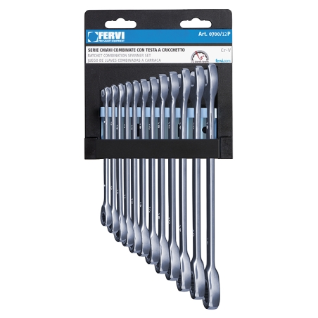 FERVI Serie 12 Chiavi Combinate Testa a Cricchetto 8-19mm