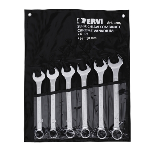 FERVI Serie 6 Chiavi Combinate Cromate Lucide 34-50mm