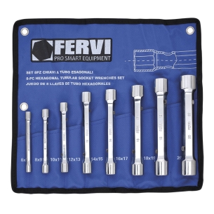 FERVI Serie 8 Chiavi a Tubo Esagonali 6x7-20x22 mm