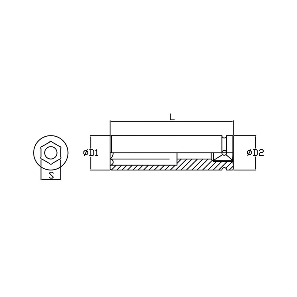 FERVI Chiave a Bussola ad Impatto Lunga 75 mm L 135 mm