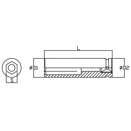 FERVI Chiave a Bussola ad Impatto Lunga 95 mm L 140 mm