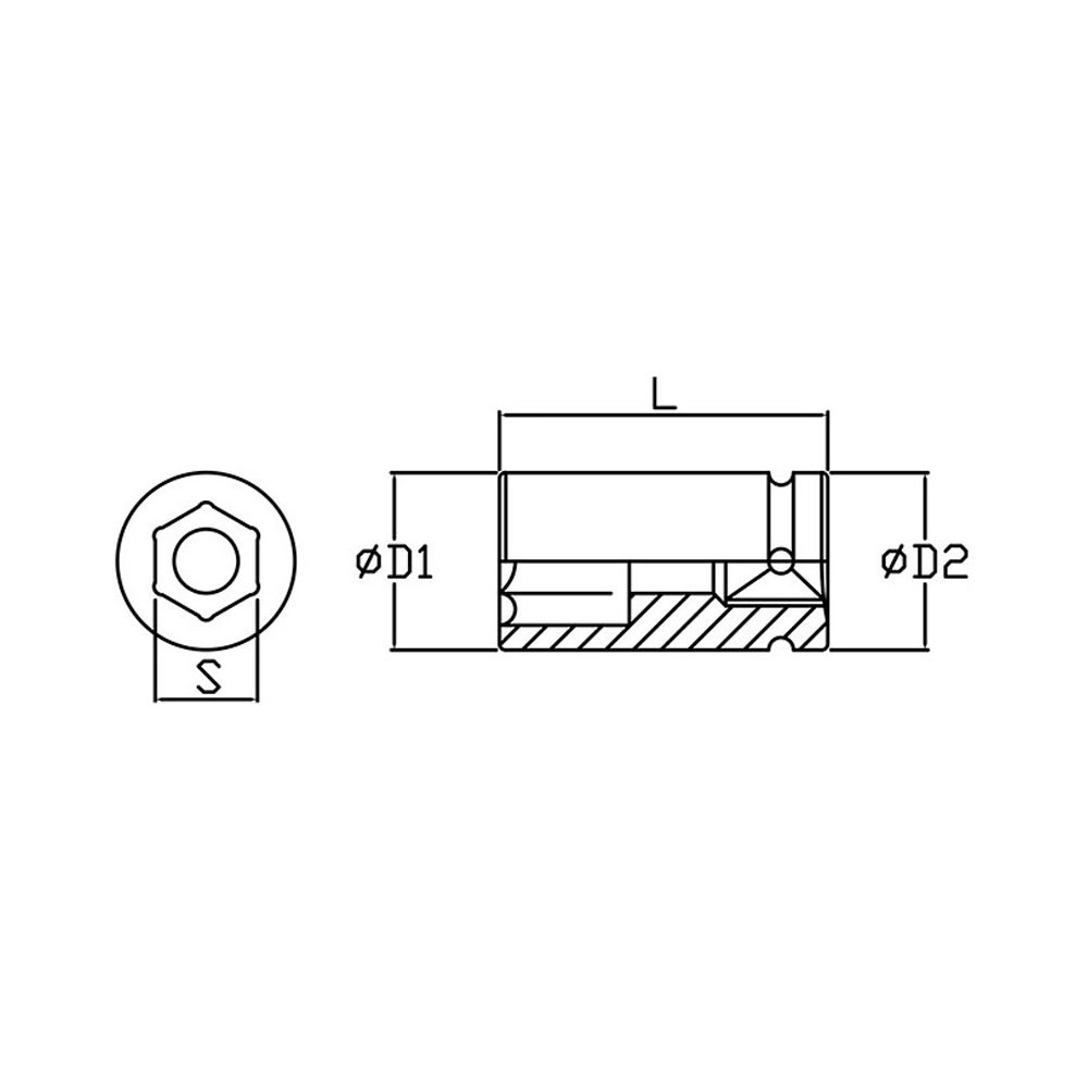 FERVI Chiave a Bussola ad Impatto 85 mm Lunghezza 100 mm