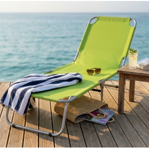 Brandina da spiaggia alessia in alluminio con tessuto oxford 600d verde 187x58x24 cm