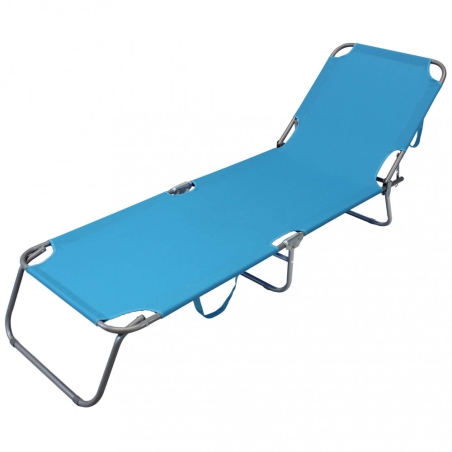 Brandina da spiaggia rimini in metallo verniciato con tessuto oxford 600d azzurro 188x55x24,5 cm