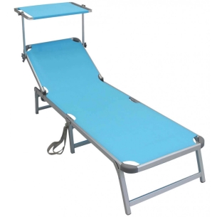 Brandina da spiaggia riccione in alluminio con tessuto textilene azzurro 188x59x30 cm -1
