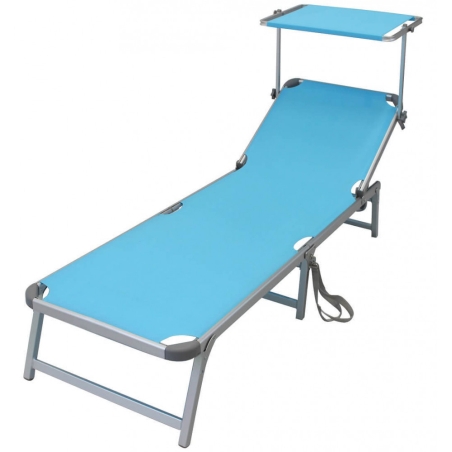 Brandina da spiaggia riccione in alluminio con tessuto textilene azzurro 188x59x30 cm -2