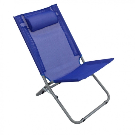 Spiaggina alta in metallo con tessuto textilene verde 76x50x33/74 cmEDENYA