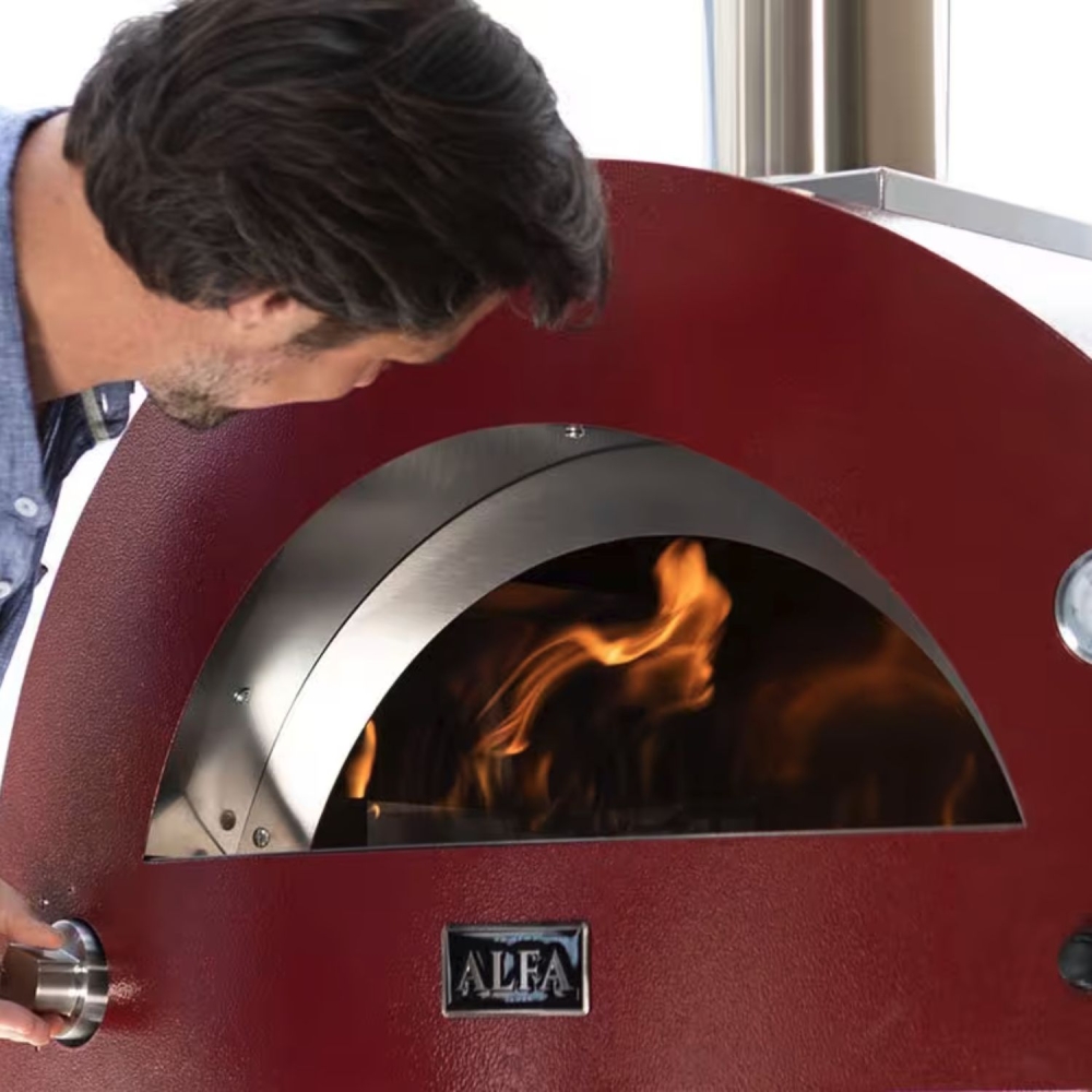 Forno a LEGNA 3 pizze Rosso Antico ALFA REFRATTARI Moderno -2