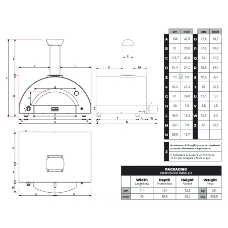 Forno a GAS GPL 4 pizze Grigio Ardesia ALFA REFRATTARI Classico -2