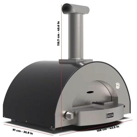 Forno a GAS GPL 4 pizze Grigio Ardesia ALFA REFRATTARI Classico -4