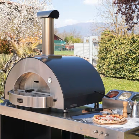 Forno a GAS GPL 4 pizze Grigio Ardesia ALFA REFRATTARI Classico -5