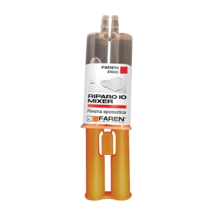 Colla epossidica bicomponente trasparente in siringa Faren MIXER RIPARO IO 25ml -1