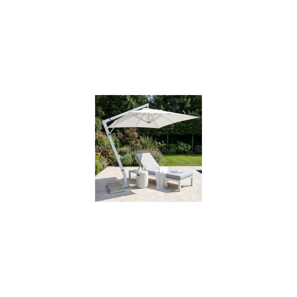 Ombrellone palo bianco laterale 3x4 mt Beige - Venere -5