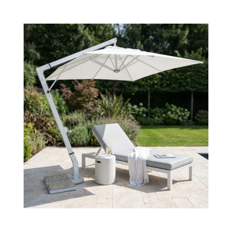 Ombrellone palo bianco laterale 3x4 mt Beige - Venere -5