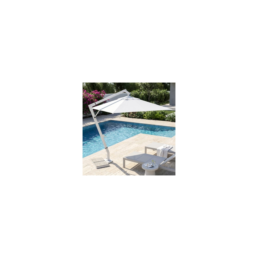 Ombrellone palo bianco laterale 3x4 mt Beige - Venere -6