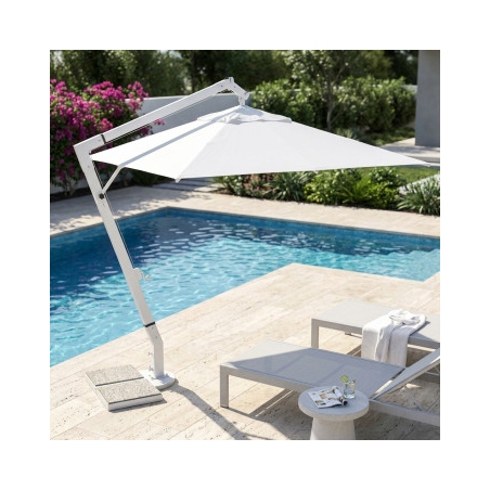 Ombrellone palo bianco laterale 3x4 mt Beige - Venere -6