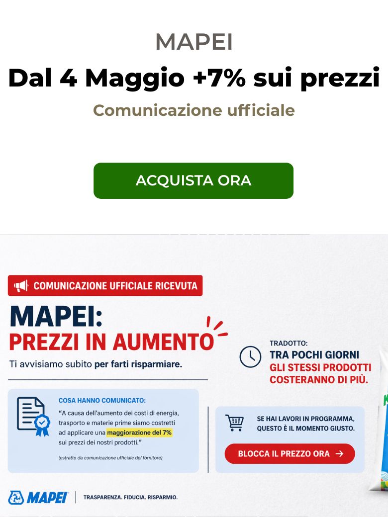 Mapei prezzi bloccati