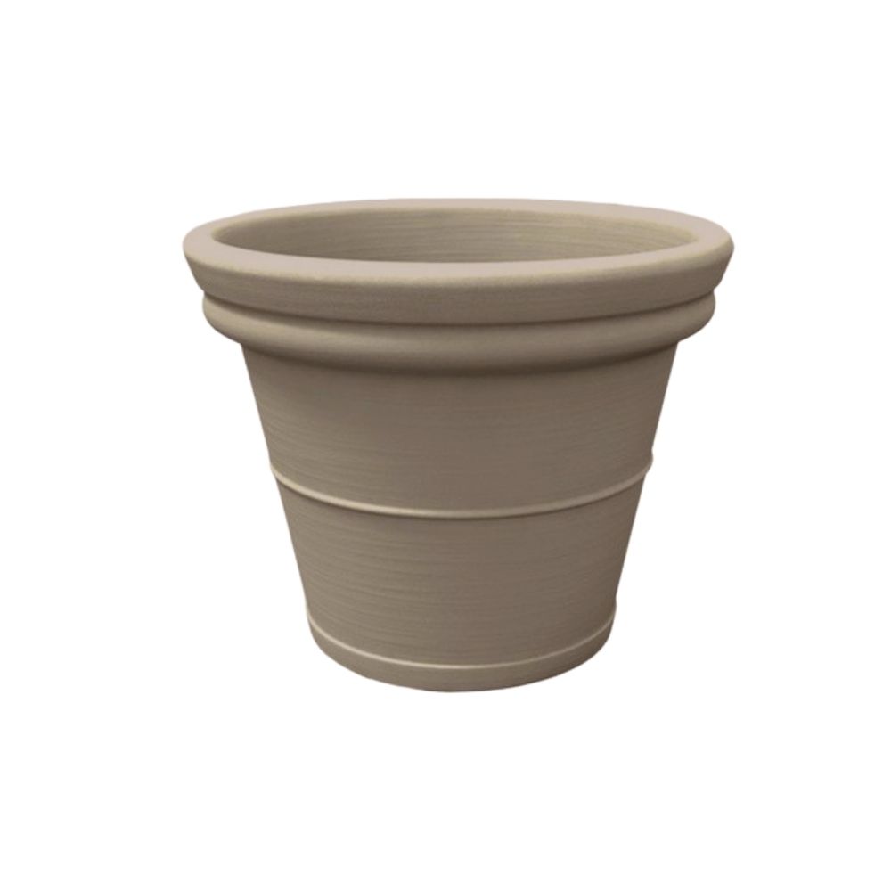 Vaso rotondo in resina Easy 45 cm. Taupe - Leroy Merlin
