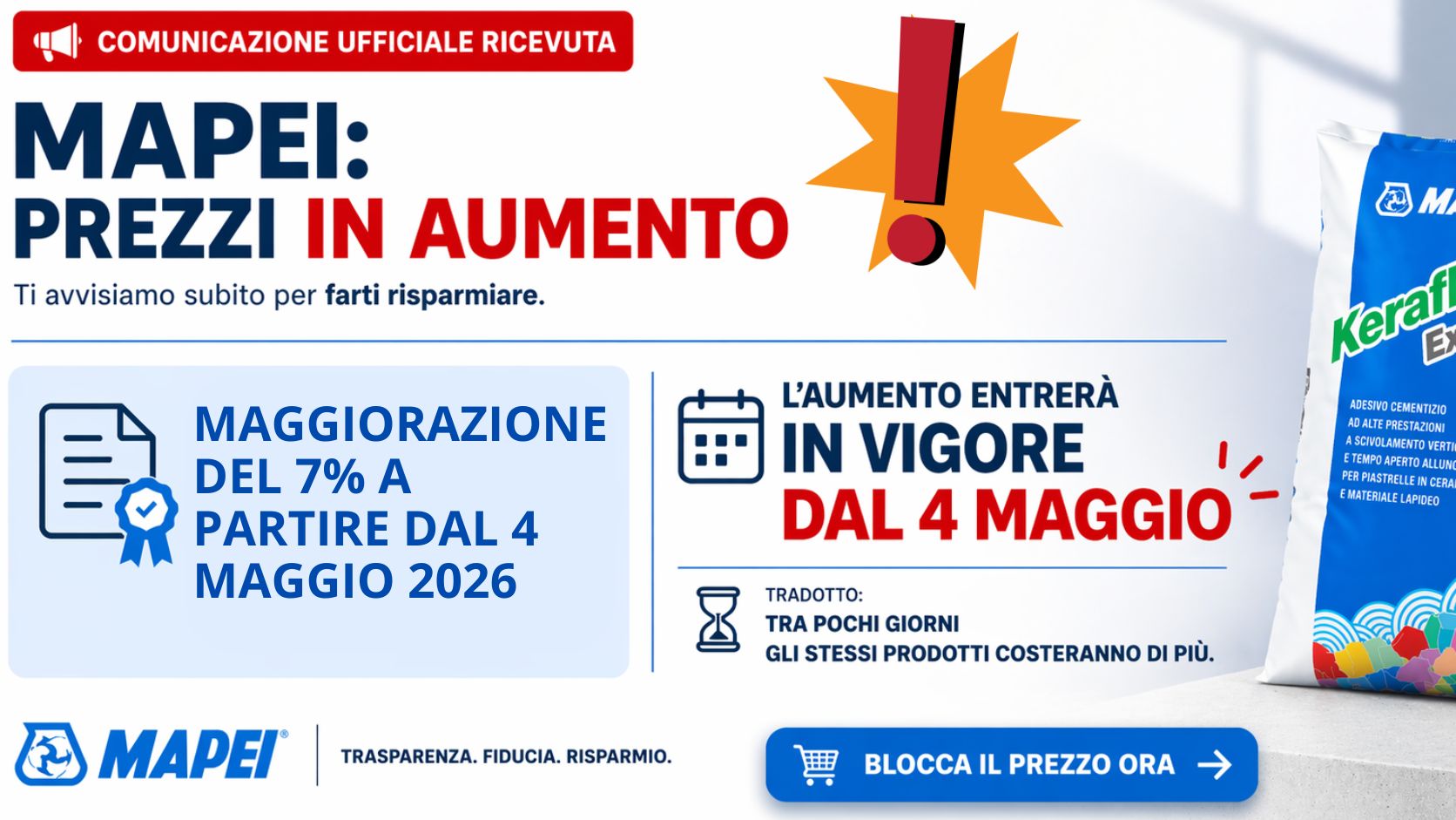 mapei prezzi bloccati