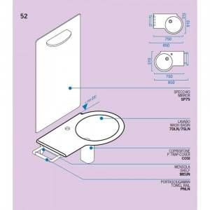 Mensola per lavabo Luce in alluminio MEUN Luce Catalano
